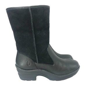 Bionica Black Leather Boots Faux Fur Lined Womens Size 9 Cozy